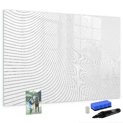 Magnetisch glazen schrijfbord voor notities en foto's met abstracte lijnen