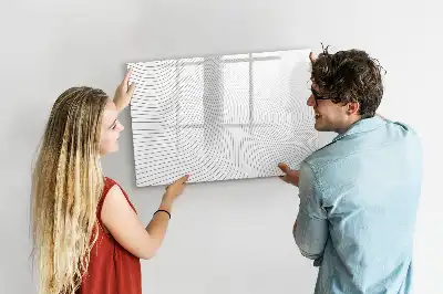 Magnetisch glazen schrijfbord voor notities en foto's met abstracte lijnen