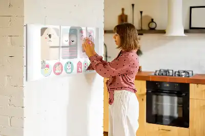 Magnetisch glazen schrijfbord met vrolijke dierenprint