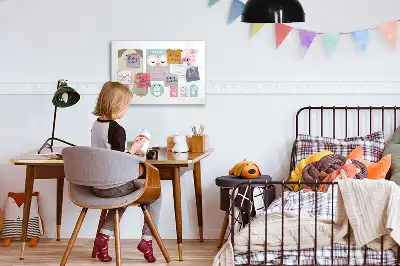 Magnetisch glazen schrijfbord met vrolijke dierenprint