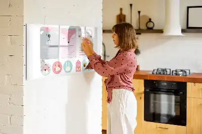 Beschrijfbaar glazen magneetbord met design vrolijke bladwijzers
