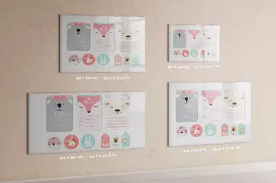 Beschrijfbaar glazen magneetbord met design vrolijke bladwijzers