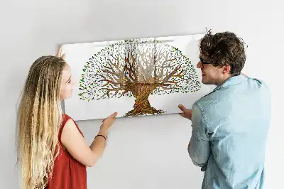 Beschrijfbaar glazen magneetbord met boomwortel design