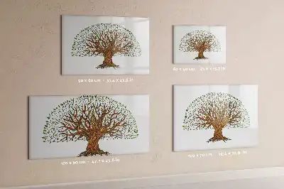 Beschrijfbaar glazen magneetbord met boomwortel design