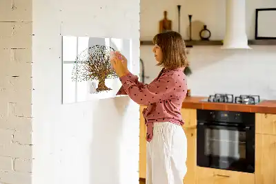 Beschrijfbaar glazen magneetbord met boomwortel design