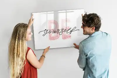 Magnetisch glazen schrijfbord met de tekst Wees jezelf