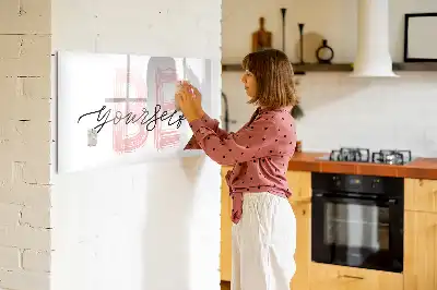 Magnetisch glazen schrijfbord met de tekst Wees jezelf