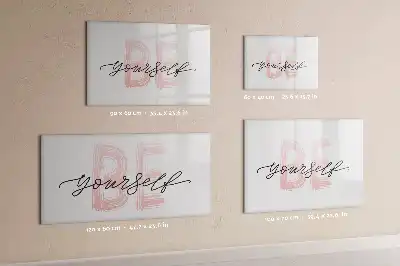 Magnetisch glazen schrijfbord met de tekst Wees jezelf