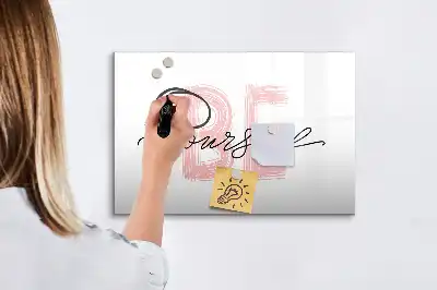 Magnetisch glazen schrijfbord met de tekst Wees jezelf