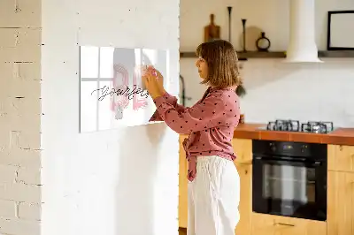 Magnetisch glazen schrijfbord met de tekst Wees jezelf