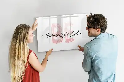 Magnetisch glazen schrijfbord met de tekst Wees jezelf