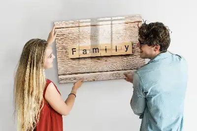 Beschrijfbaar glazen magneetbord familie tekst design