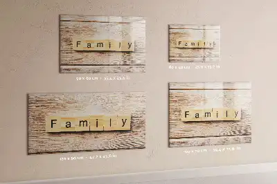 Beschrijfbaar glazen magneetbord familie tekst design