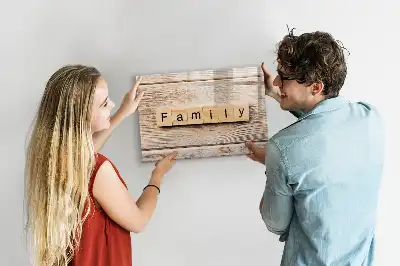 Beschrijfbaar glazen magneetbord familie tekst design