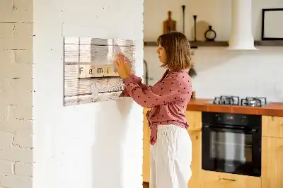 Beschrijfbaar glazen magneetbord familie tekst design
