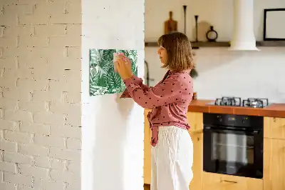 Magnetisch glazen schrijfbord met motief van monsterabladeren voor notities en foto's