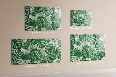 Magnetisch glazen schrijfbord met motief van monsterabladeren voor notities en foto's