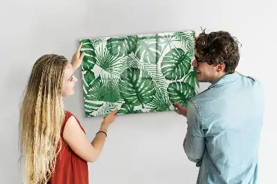 Magnetisch glazen schrijfbord met motief van monsterabladeren voor notities en foto's
