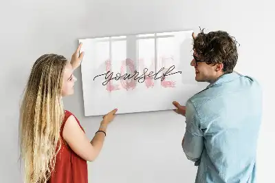 Magnetisch glazen schrijfbord met tekst Hou van jezelf
