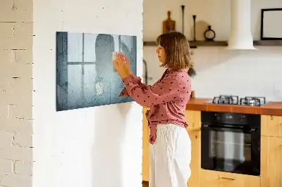 Beschrijfbaar glazen magneetbord met vintage kaartontwerp