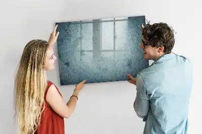 Beschrijfbaar glazen magneetbord met vintage kaartontwerp