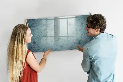 Beschrijfbaar glazen magneetbord met vintage kaartontwerp