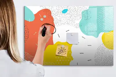 Magnetisch glazen schrijfbord met abstracte POP-kunst