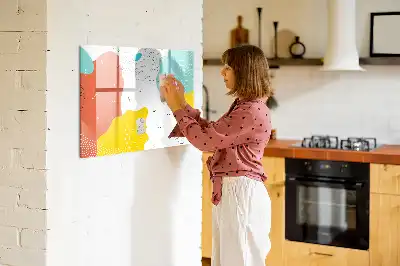 Magnetisch glazen schrijfbord met abstracte POP-kunst