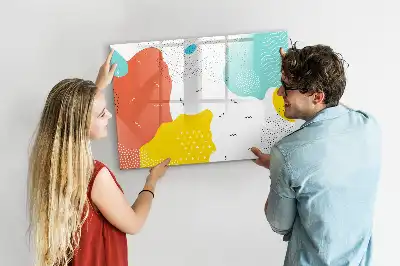 Magnetisch glazen schrijfbord met abstracte POP-kunst