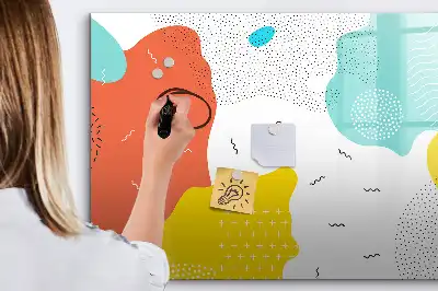 Magnetisch glazen schrijfbord met abstracte POP-kunst