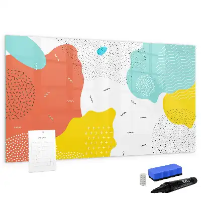 Magnetisch glazen schrijfbord met abstracte POP-kunst
