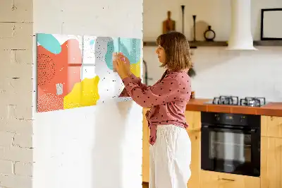 Magnetisch glazen schrijfbord met abstracte POP-kunst