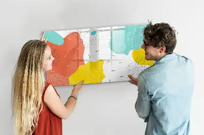 Magnetisch glazen schrijfbord met abstracte POP-kunst