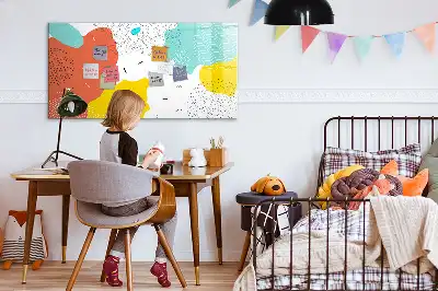 Magnetisch glazen schrijfbord met abstracte POP-kunst