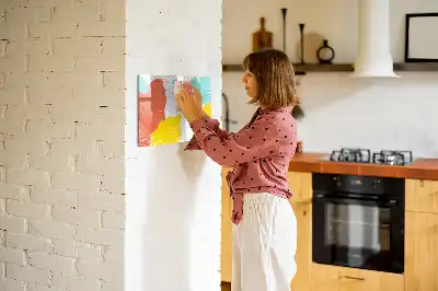 Magnetisch glazen schrijfbord met abstracte POP-kunst