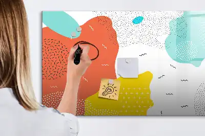 Magnetisch glazen schrijfbord met abstracte POP-kunst