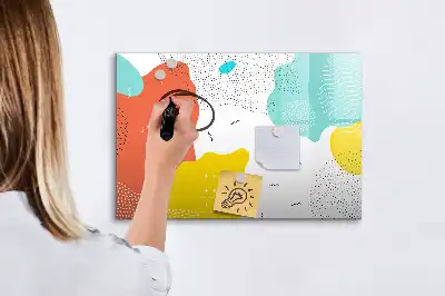 Magnetisch glazen schrijfbord met abstracte POP-kunst