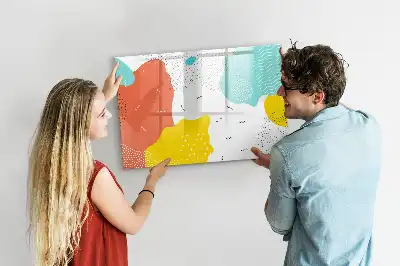 Magnetisch glazen schrijfbord met abstracte POP-kunst