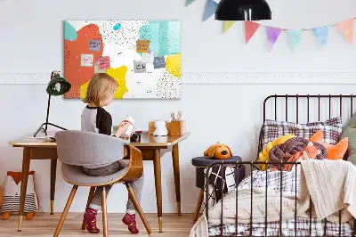 Magnetisch glazen schrijfbord met abstracte POP-kunst