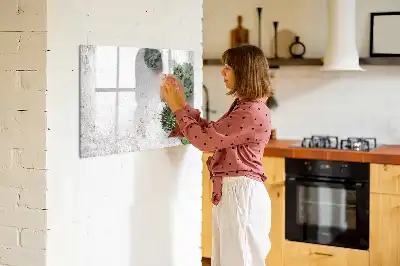 Beschrijfbaar glazen magneetbord met design decoratieve planten