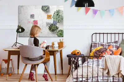 Beschrijfbaar glazen magneetbord met design decoratieve planten