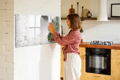 Beschrijfbaar glazen magneetbord met design decoratieve planten