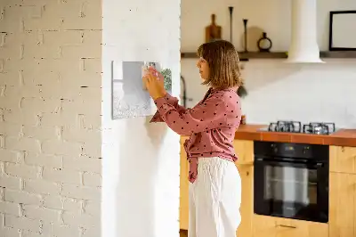 Beschrijfbaar glazen magneetbord met design decoratieve planten