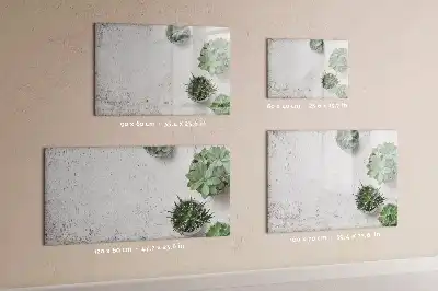 Beschrijfbaar glazen magneetbord met design decoratieve planten