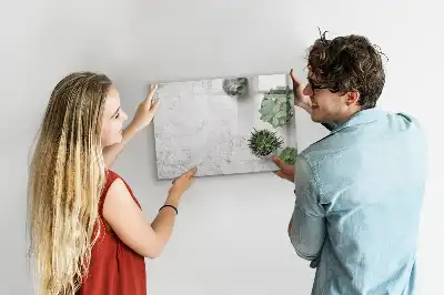 Beschrijfbaar glazen magneetbord met design decoratieve planten