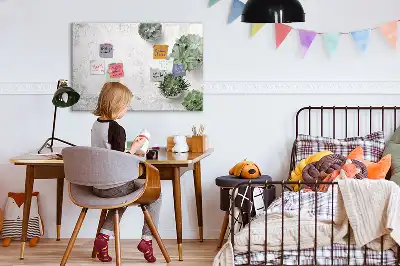 Beschrijfbaar glazen magneetbord met design decoratieve planten