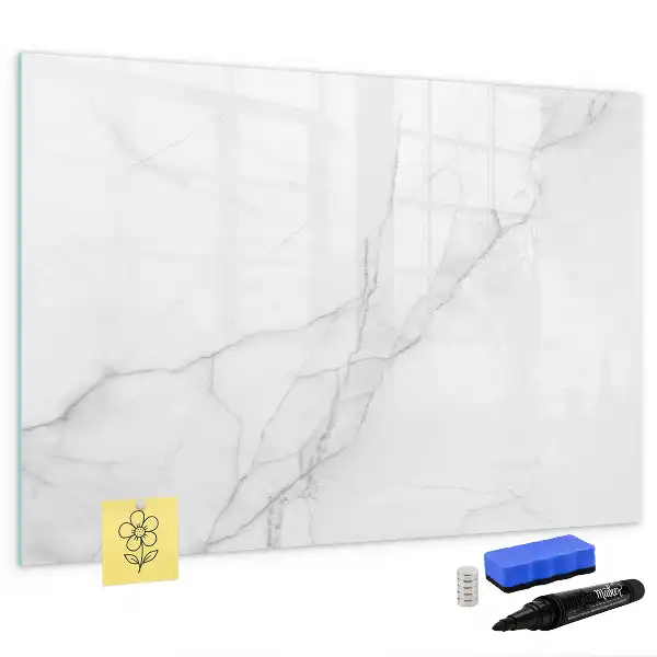 Magnetisch glazen schrijfbord met decoratieve marmerlook voor notities en foto's