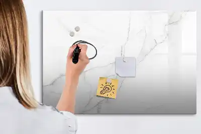 Magnetisch glazen schrijfbord met decoratieve marmerlook voor notities en foto's