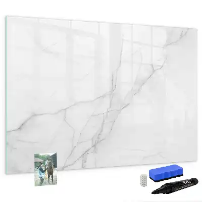 Magnetisch glazen schrijfbord met decoratieve marmerlook voor notities en foto's