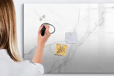 Magnetisch glazen schrijfbord met decoratieve marmerlook voor notities en foto's